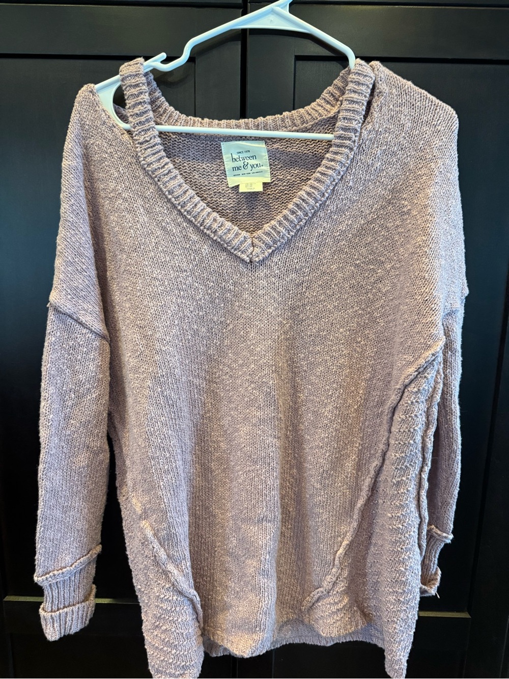 between me & you Lavender V-Neck Knit Sweater